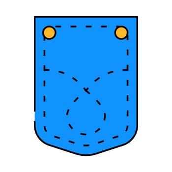 pocket denim icon color illustration vector