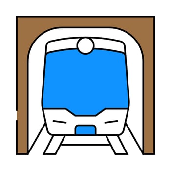 metro subway transport vehicle icon color illustration vector