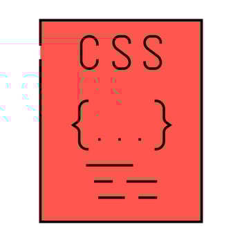 css file format document icon color illustration vector