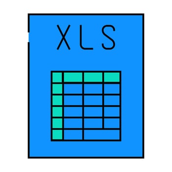 xls file format document icon color illustration vector