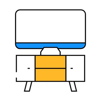 media stand living room icon color illustration vector