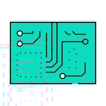 pcb board electronic component icon color illustration vector