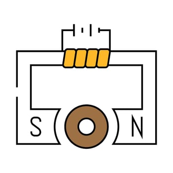 ac generator electrical engineer icon color illustration vector