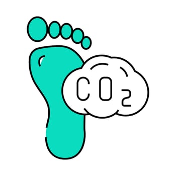 carbon footprint environmental icon color illustration vector