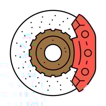 brakes vehicle speed auto icon color illustration vector