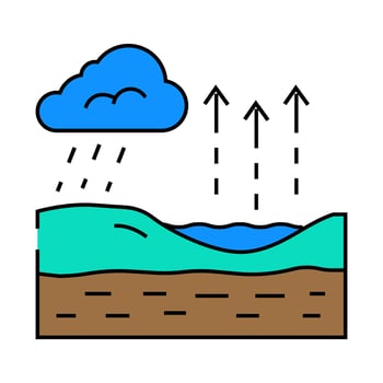 aquifer recharge hydrogeologist icon color illustration vector
