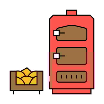 boiler biomass energy icon color illustration vector
