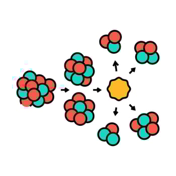 chain reaction nuclear energy icon color illustration vector