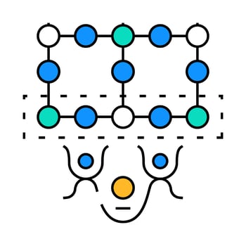 simulation quantum technology icon color illustration vector