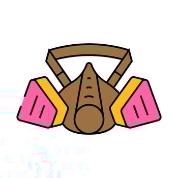 respirator ppe protective equipment icon color illustration vector