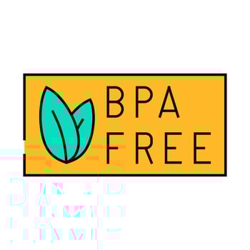 bpa free product label warning icon color illustration vector