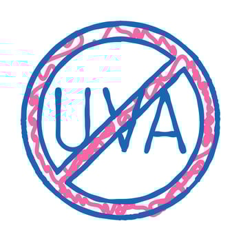 uva crossed out mark icon doodle illustration vector