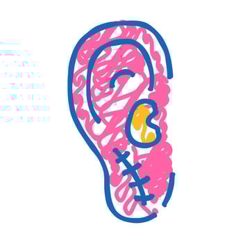 ear surgery sign icon doodle illustration vector