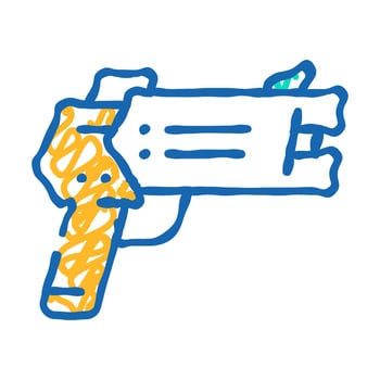 stun gun protest meeting icon doodle illustration vector