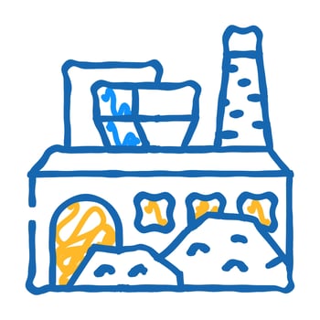 industrial processing solid waste icon doodle illustration vector