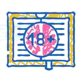 new adult literature icon doodle illustration vector