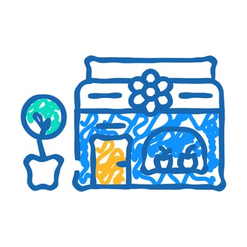 flower shop icon doodle illustration vector