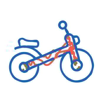 bicycle kid leisure icon doodle illustration vector