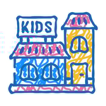 kindergarten kid leisure icon doodle illustration vector