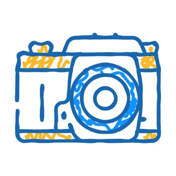 photo camera retro gadget icon doodle illustration vector
