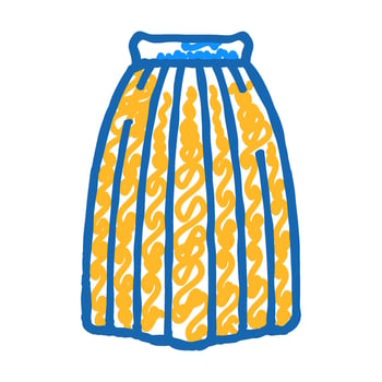 gathered skirt icon doodle illustration vector