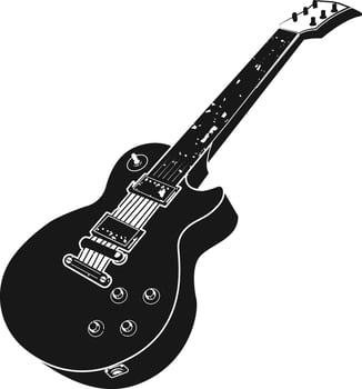Vintage guitar slip art illustration vector