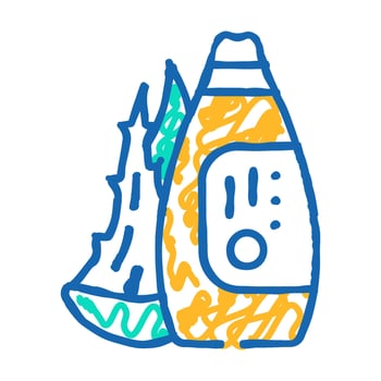 organic aloe vera icon doodle illustration vector