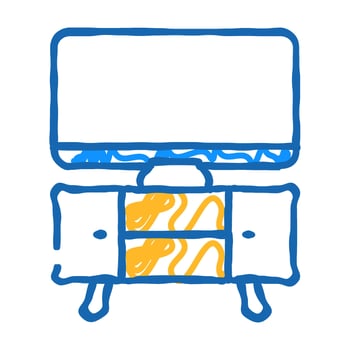 media stand living room icon doodle illustration vector