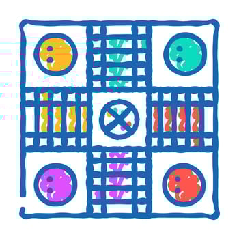 ludo board board table icon doodle illustration vector