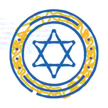 kosher product label warning icon doodle illustration vector