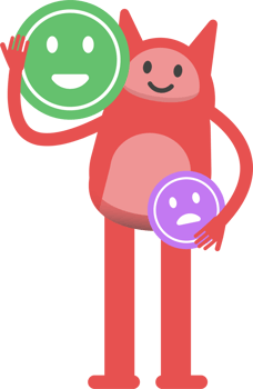 Cute Pink Monster Character and Emoticon Sign png