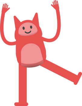 Cute Pink Monster Character Relaxing Illustration png
