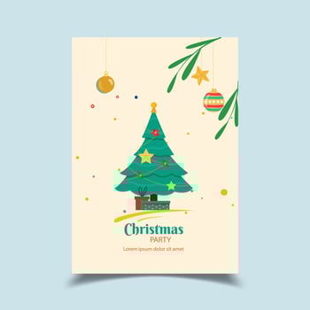 Merry Christmas Poster Template Design vector