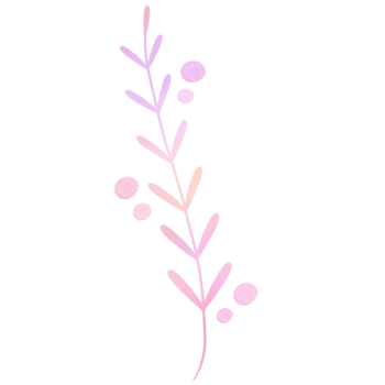 Pink and purple watercolor plant clip art, transparent background png