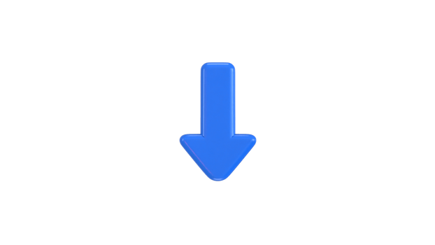 Down Arrow icon 3d rendering illustration png
