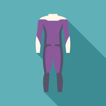 Diving suit for extreme water sports showing back view vector