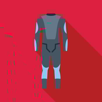 Diving suit for extreme water sports in flat design vector