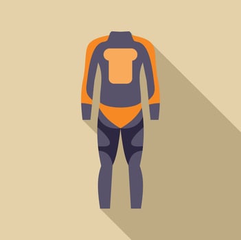 Diving suit for professional diver wearing diving wetsuit for extreme sports vector