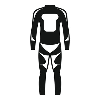 Athlete wearing modern full body diving suit standing front view silhouette vector