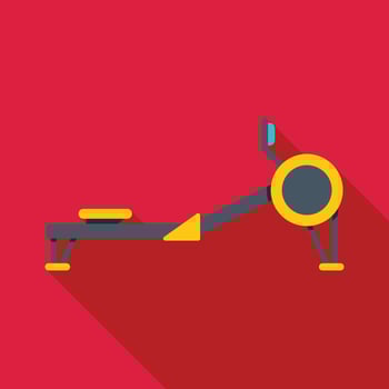 Rowing machine providing full body workout at home gym vector