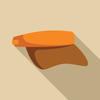 Orange sun visor protecting from sun light vector