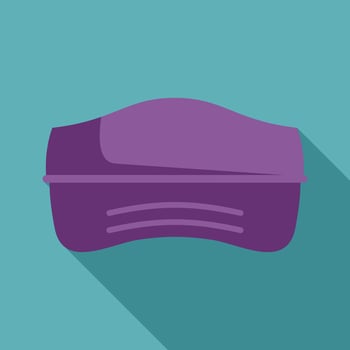 Purple roof box for car representing traveling and vacations with long shadow vector