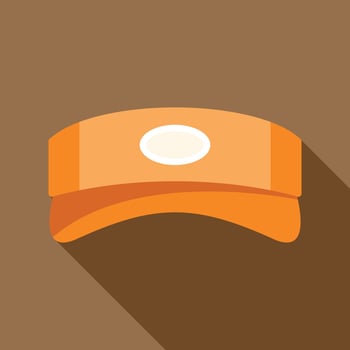 Orange sun visor cap with white blank logo template presenting from the front view vector