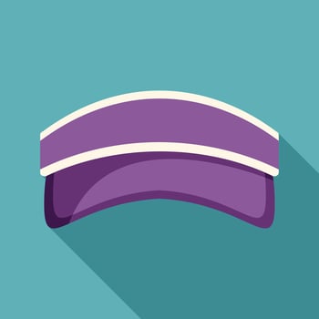 Purple sun visor protecting from sunlight with long shadow vector