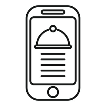 Smartphone showing restaurant online food ordering app icon vector