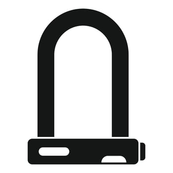 Bike u lock protecting bicycle from theft vector