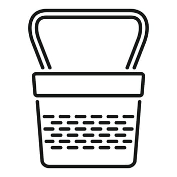 Empty shopping basket minimalist icon representing retail purchases vector