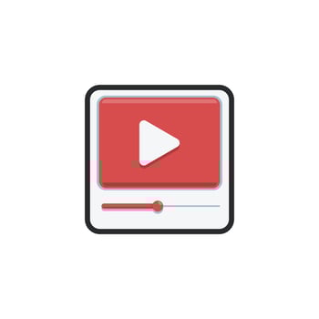 play page sign in outline flat design. vector