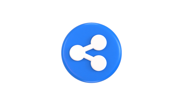 Share button icon 3d rendering illustration png