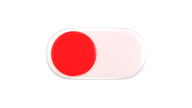 Toggle switch off and on buttons icon 3d rendering illustration png